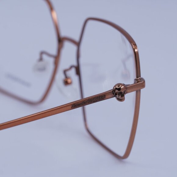 Alexander McQueen AM0276O 003 Eyeglasses Nude 57mm Square Frame - Picture 9 of 10